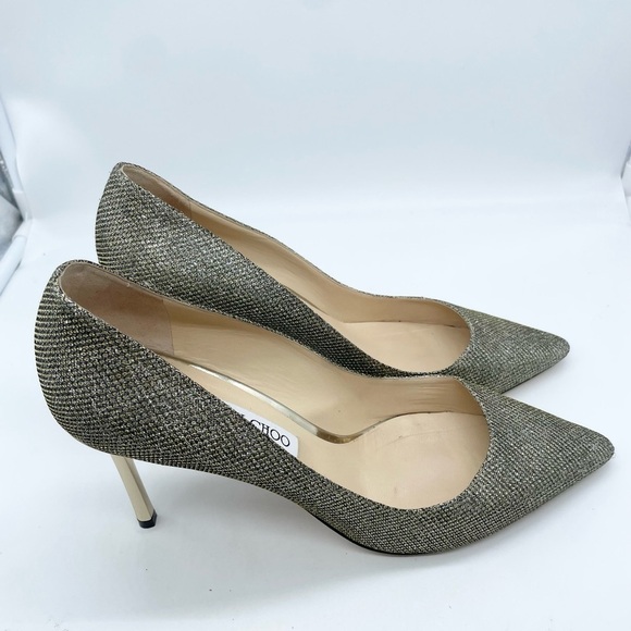 Jimmy Choo Gold Glitter Romy 100mm pumps EU41 - Picture 4 of 11